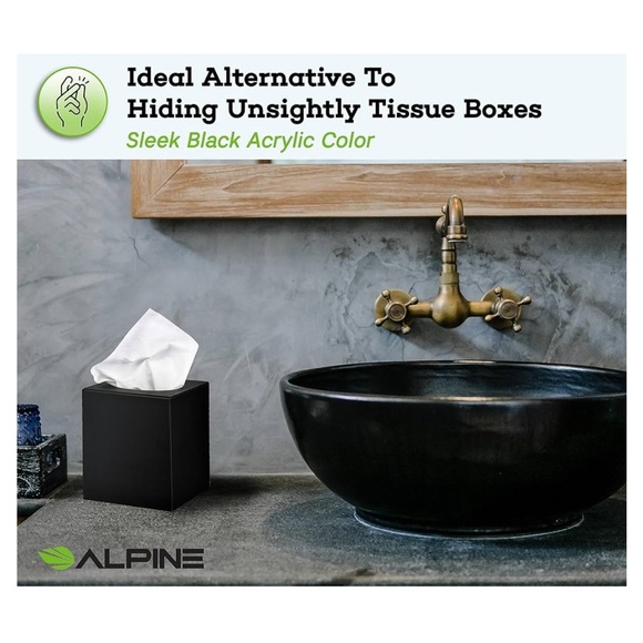 Matte black tissue box cover - Picture 7 of 7